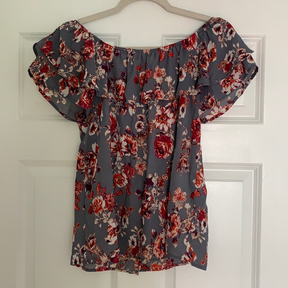 Off-the-Shoulder Blouse with Slit Back